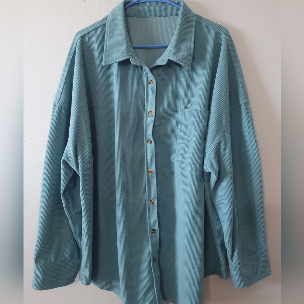 Corduroy Loose Shirt Women's Comfortable,Size 3XL. - Picture 2 of 5